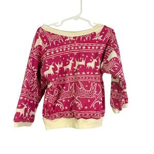 New York Kids VINTAGE pink reindeer SWEATER size 4t